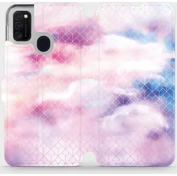 Pouzdro na mobilní telefon Flipové pouzdro Mobiwear - Samsung Galaxy M21 - MR02S Vodovkové obrazce (Knížkové flip pouzdro, obal, kryt na mobil Samsung Galaxy M21 - MR02S Vodovkové obrazce, materiál Umělá kůže + TPU - ochrana 360°, stojánek, silikonová vanička, magnetické zavírání)