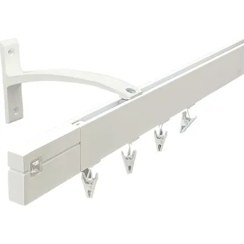 Garnýž Kovovégarnýže.cz Garnýže Square line elegance etri bílá lesklá Varianta jednořadá nebo dvouřadá: Jednořadá, Délka: 501-600cm, Uchycení látky: jezdec s kovovou žabkou