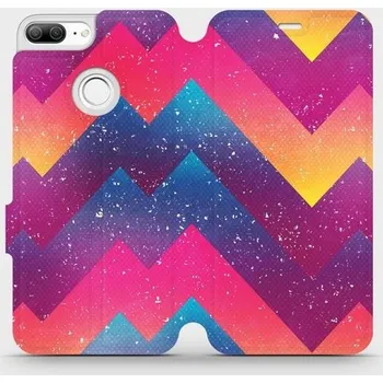 Pouzdro na mobilní telefon Flipové pouzdro Mobiwear - Honor 9 Lite - V110S Barevné klikyháky (Knížkové flip pouzdro, obal, kryt na mobil Honor 9 Lite - V110S Barevné klikyháky, materiál Umělá kůže + TPU - ochrana 360°, stojánek, silikonová vanička, magnetické zavírání)
