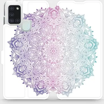 Pouzdro na mobilní telefon Flipové pouzdro Mobiwear - Samsung Galaxy A21S - M008S Mandala (Knížkové flip pouzdro, obal, kryt na mobil Samsung Galaxy A21S - M008S Mandala, materiál Umělá kůže + TPU - ochrana 360°, stojánek, silikonová vanička, magnetické zavírání)