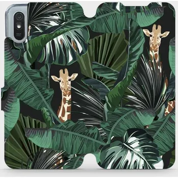 Pouzdro na mobilní telefon Flipové pouzdro Mobiwear - Xiaomi Redmi 9A - VP06P Žirafky (Knížkové flip pouzdro, obal, kryt na mobil Xiaomi Redmi 9A - VP06P Žirafky, materiál Umělá kůže + TPU - ochrana 360°, stojánek, silikonová vanička, magnetické zavírání)