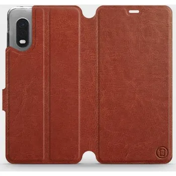 Pouzdro na mobilní telefon Flipové pouzdro Mobiwear - Samsung Xcover PRO - Hnědé a šedé (Knížkové flip pouzdro, obal, kryt na mobil Samsung Xcover PRO - Hnědé a šedé, materiál Umělá kůže + TPU - ochrana 360°, stojánek, silikonová vanička, magnetické zavírání)