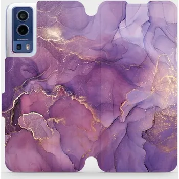 Pouzdro na mobilní telefon Flipové pouzdro Mobiwear - Vivo Y52 5G - VP20S Fialový mramor (Knížkové flip pouzdro, obal, kryt na mobil Vivo Y52 5G - VP20S Fialový mramor, materiál Umělá kůže + TPU - ochrana 360°, stojánek, silikonová vanička, magnetické zavírání)