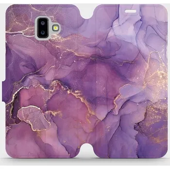 Pouzdro na mobilní telefon Flipové pouzdro Mobiwear - Samsung Galaxy J6 Plus 2018 - VP20S Fialový mramor (Knížkové flip pouzdro, obal, kryt na mobil Samsung Galaxy J6 Plus 2018 - VP20S Fialový mramor, materiál Umělá kůže + TPU - ochrana 360°, stojánek, silikonová vanička, magnetick
