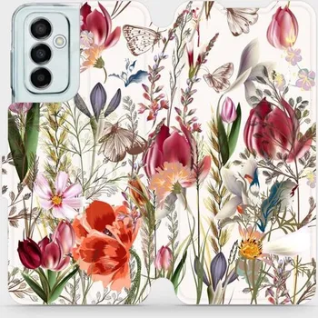 Pouzdro na mobilní telefon Flipové pouzdro Mobiwear - Samsung Galaxy M23 5G - MP01S Rozkvetlá louka (Knížkové flip pouzdro, obal, kryt na mobil Samsung Galaxy M23 5G - MP01S Rozkvetlá louka, materiál Umělá kůže + TPU - ochrana 360°, stojánek, silikonová vanička, magnetické zavírání
