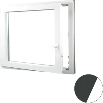 Okno ALUPLAST Plastové okno jednokřídlo antracit/bílé 150x140 Otvírání: Levé, Zasklení: Dvojsklo Ug= 1,1