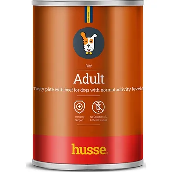 Krmivo pro psa Husse Adult pâté, 400 g | Paštika s hovězím masem, ananasem a ženšenem pro dospělé psy