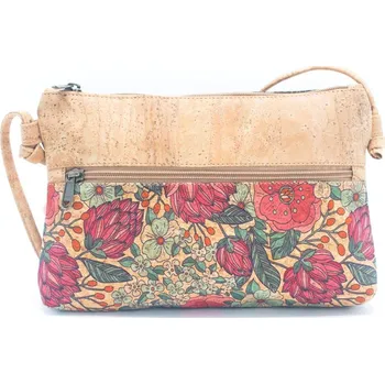 Kabelka Korková kabelka přes rameno - Červené květiny