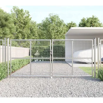 branka OMAXI Pletivá zahradní branka stříbrná 300 x 125 cm pozinkovaná ocel 845117