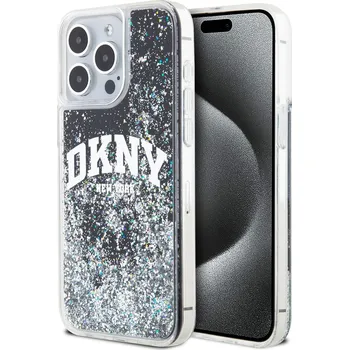 Pouzdro na mobilní telefon DKNY Liquid Glitter Arch Logo Zadní Kryt pro iPhone 12/12 Pro Barva: Černá