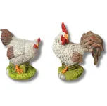 Dekorace - Kohoutek a slepička popelaví 11cm