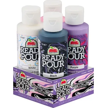 Výtvarná barva Apple Barrel Ready Pour™ set Cosmic - Akrylová barva pro pouring 4x118 ml