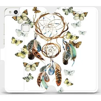 Pouzdro na mobilní telefon Flipové pouzdro Mobiwear - Huawei P10 Lite - M001P Lapač a motýlci (Knížkové flip pouzdro, obal, kryt na mobil Huawei P10 Lite - M001P Lapač a motýlci, materiál Umělá kůže + TPU - ochrana 360°, stojánek, silikonová vanička, magnetické zavírání)