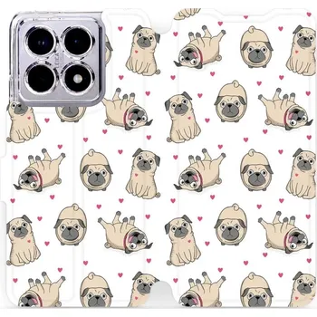 Pouzdro na mobilní telefon Flipové pouzdro Mobiwear - Xiaomi 14T - M097P Mopsíci (Knížkové flip pouzdro, obal, kryt na mobil Xiaomi 14T - M097P Mopsíci, materiál Umělá kůže + TPU - ochrana 360°, stojánek, silikonová vanička, magnetické zavírání)