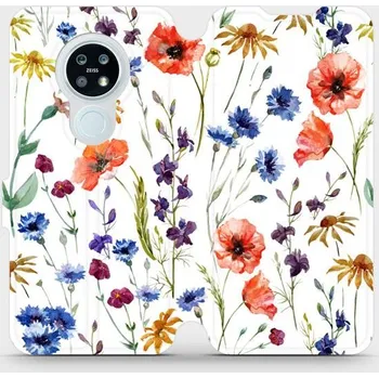 Pouzdro na mobilní telefon Flipové pouzdro Mobiwear - Nokia 6.2 - MP04S Luční kvítí (Knížkové flip pouzdro, obal, kryt na mobil Nokia 6.2 - MP04S Luční kvítí, materiál Umělá kůže + TPU - ochrana 360°, stojánek, silikonová vanička, magnetické zavírání)