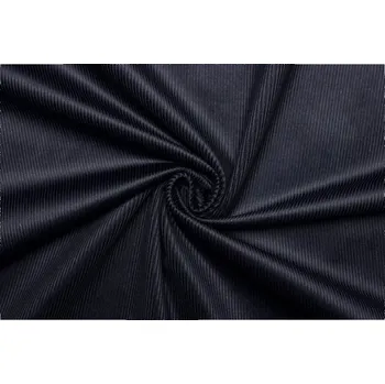 Bavlněný manšestr elastický - Tmavě modrá