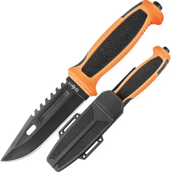 Sebeobrana Nůž orange + plastové pouzdro (Lovecký nůž s pevnou čepelí)