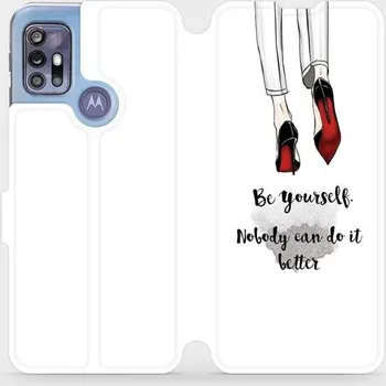 Pouzdro na mobilní telefon Flipové pouzdro Mobiwear - Motorola Moto G30 - M046P Be yourself (Knížkové flip pouzdro, obal, kryt na mobil Motorola Moto G30 - M046P Be yourself, materiál Umělá kůže + TPU - ochrana 360°, stojánek, silikonová vanička, magnetické zavírání)