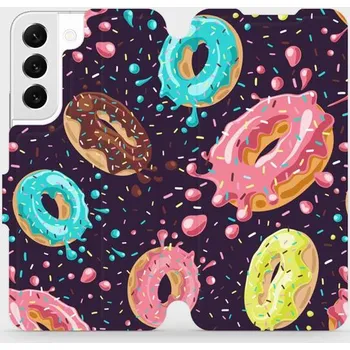 Pouzdro na mobilní telefon Flipové pouzdro Mobiwear - Samsung Galaxy S22 - VP19S Donutky (Knížkové flip pouzdro, obal, kryt na mobil Samsung Galaxy S22 - VP19S Donutky, materiál Umělá kůže + TPU - ochrana 360°, stojánek, silikonová vanička, magnetické zavírání)