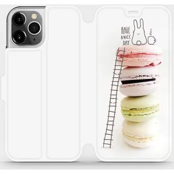 Pouzdro na mobilní telefon Flipové pouzdro Mobiwear - Apple iPhone 12 Pro - M090P Makronky - have a nice day (Knížkové flip pouzdro, obal, kryt na mobil Apple iPhone 12 Pro - M090P Makronky - have a nice day, materiál Umělá kůže + TPU - ochrana 360°, stojánek, silikonová vanička,)