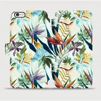 Pouzdro na mobilní telefon Flipové pouzdro Mobiwear - Apple iPhone 6 / iPhone 6s - M071P Flóra (Knížkové flip pouzdro, obal, kryt na mobil Apple iPhone 6 / iPhone 6s - M071P Flóra, materiál Umělá kůže + TPU - ochrana 360°, stojánek, silikonová vanička, magnetické zavírání)