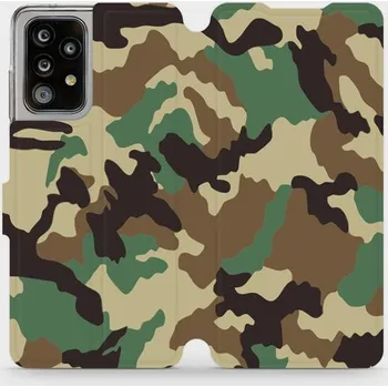 Pouzdro na mobilní telefon Flipové pouzdro Mobiwear - Samsung Galaxy A52 5G / A52s 5G - V111P Maskáče (Knížkové flip pouzdro, obal, kryt na mobil Samsung Galaxy A52 5G / A52s 5G - V111P Maskáče, materiál Umělá kůže + TPU - ochrana 360°, stojánek, silikonová vanička, magnetické)