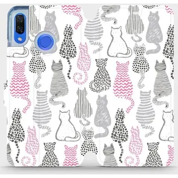 Pouzdro na mobilní telefon Flipové pouzdro Mobiwear - Huawei Nova 3 - MX01S Kočičí zádíčka (Knížkové flip pouzdro, obal, kryt na mobil Huawei Nova 3 - MX01S Kočičí zádíčka, materiál Umělá kůže + TPU - ochrana 360°, stojánek, silikonová vanička, magnetické zavírání)