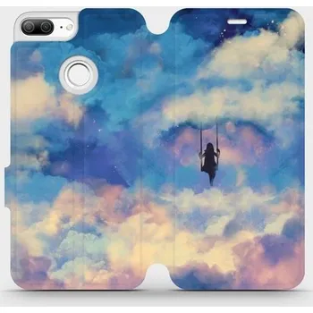 Pouzdro na mobilní telefon Flipové pouzdro Mobiwear - Honor 9 Lite - MR09S Dívka na houpačce v oblacích (Knížkové flip pouzdro, obal, kryt na mobil Honor 9 Lite - MR09S Dívka na houpačce v oblacích, materiál Umělá kůže + TPU - ochrana 360°, stojánek, silikonová vanička, magnetické)