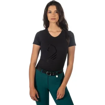 Tričko -Livigno Horse Head- černé, XS