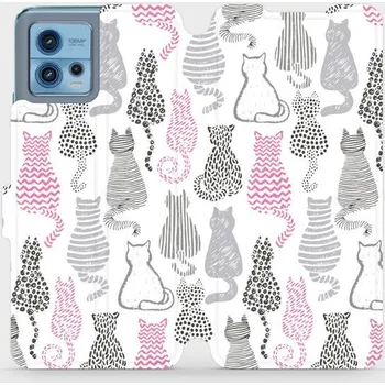 Pouzdro na mobilní telefon Flipové pouzdro Mobiwear - Motorola Moto G72 - MX01S Kočičí zádíčka (Knížkové flip pouzdro, obal, kryt na mobil Motorola Moto G72 - MX01S Kočičí zádíčka, materiál Umělá kůže + TPU - ochrana 360°, stojánek, silikonová vanička, magnetické zavírání)