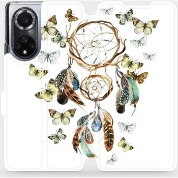 Pouzdro na mobilní telefon Flipové pouzdro Mobiwear - Huawei Nova 9 - M001P Lapač a motýlci (Knížkové flip pouzdro, obal, kryt na mobil Huawei Nova 9 - M001P Lapač a motýlci, materiál Umělá kůže + TPU - ochrana 360°, stojánek, silikonová vanička, magnetické zavírání)