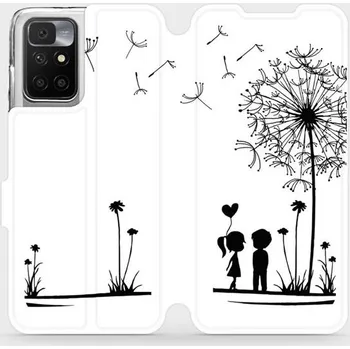 Pouzdro na mobilní telefon Flipové pouzdro Mobiwear - Xiaomi Redmi 10 - MH16P Dvojice s pampeliškou (Knížkové flip pouzdro, obal, kryt na mobil Xiaomi Redmi 10 - MH16P Dvojice s pampeliškou, materiál Umělá kůže + TPU - ochrana 360°, stojánek, silikonová vanička, magnetické zavírání