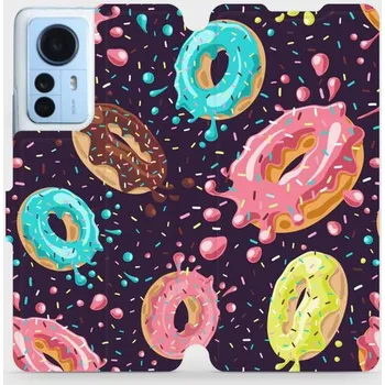 Pouzdro na mobilní telefon Flipové pouzdro Mobiwear - Xiaomi 12 Pro - VP19S Donutky (Knížkové flip pouzdro, obal, kryt na mobil Xiaomi 12 Pro - VP19S Donutky, materiál Umělá kůže + TPU - ochrana 360°, stojánek, silikonová vanička, magnetické zavírání)