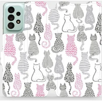 Pouzdro na mobilní telefon Flipové pouzdro Mobiwear - Samsung Galaxy A33 5G - MX01S Kočičí zádíčka (Knížkové flip pouzdro, obal, kryt na mobil Samsung Galaxy A33 5G - MX01S Kočičí zádíčka, materiál Umělá kůže + TPU - ochrana 360°, stojánek, silikonová vanička, magnetické zavírání)