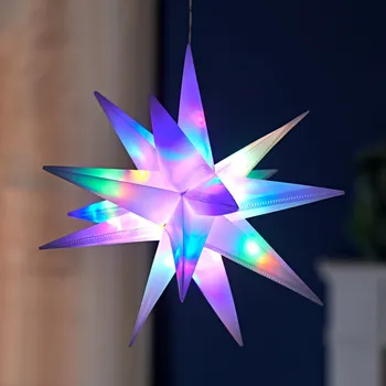 Vánoční dekorace 3Pagen Hvězda s 54 LED a 8 funkcemi Průměr 30 cm + 1 m přívodní kabel