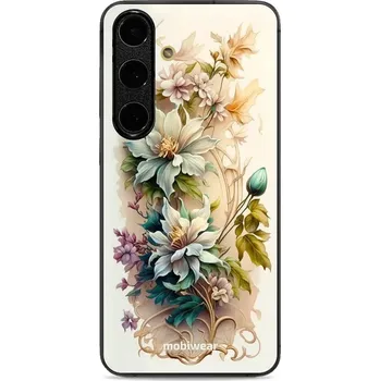Pouzdro na mobilní telefon Lesklý kryt Mobiwear Glossy - Samsung Galaxy S24 FE - G014G Krémové květy (Prémiové lesklé pouzdro, obal, kryt Mobiwear Glossy na mobil Samsung Galaxy S24 FE - G014G Krémové květy, materiál Plast + TPU silikon - krytí po všech stranách, neošoupatelný)