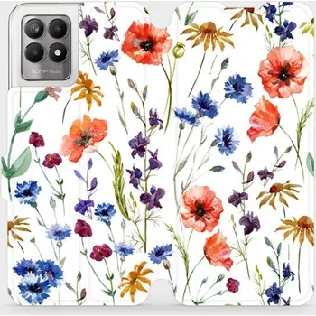 Pouzdro na mobilní telefon Flipové pouzdro Mobiwear - Realme 8i - MP04S Luční kvítí (Knížkové flip pouzdro, obal, kryt na mobil Realme 8i - MP04S Luční kvítí, materiál Umělá kůže + TPU - ochrana 360°, stojánek, silikonová vanička, magnetické zavírání)