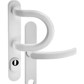 Dveřní kování Dieckmann Madlo/klika KRONOS bezp. RAL9016 bílá / ZA, 8mm, PZ 92/