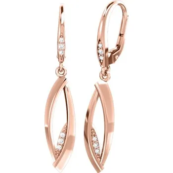 Šperk Couple, Moderní náušnice Valerie, růžové zlato a&nbsp;zirkony, 585-66-3-0377.4C00.0.00.001.10