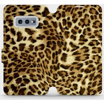 Pouzdro na mobilní telefon Flipové pouzdro Mobiwear - Samsung Galaxy S10e - VA33P Leopardí vzor (Knížkové flip pouzdro, obal, kryt na mobil Samsung Galaxy S10e - VA33P Leopardí vzor, materiál Umělá kůže + TPU - ochrana 360°, stojánek, silikonová vanička, magnetické zavírání)