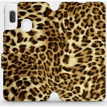 Pouzdro na mobilní telefon Flipové pouzdro Mobiwear - Samsung Galaxy A20e - VA33P Leopardí vzor (Knížkové flip pouzdro, obal, kryt na mobil Samsung Galaxy A20e - VA33P Leopardí vzor, materiál Umělá kůže + TPU - ochrana 360°, stojánek, silikonová vanička, magnetické zavírání)