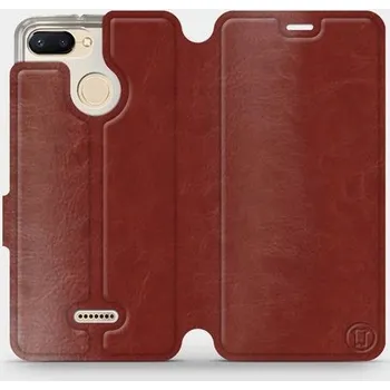 Pouzdro na mobilní telefon Flipové pouzdro Mobiwear - Xiaomi Redmi 6 - Hnědé a šedé (Knížkové flip pouzdro, obal, kryt na mobil Xiaomi Redmi 6 - Hnědé a šedé, materiál Umělá kůže + TPU - ochrana 360°, stojánek, silikonová vanička, magnetické zavírání)