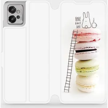 Pouzdro na mobilní telefon Flipové pouzdro Mobiwear - Motorola Moto G32 - M090P Makronky (Knížkové flip pouzdro, obal, kryt na mobil Motorola Moto G32 - M090P Makronky, materiál Umělá kůže + TPU - ochrana 360°, stojánek, silikonová vanička, magnetické zavírání)