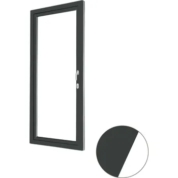 Okno ALUPLAST Plastové jednokřídlové balkonové dveře s oboustrannou klikou antracit/bílé 90x210 Pravé