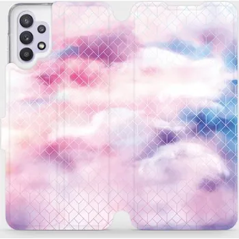 Pouzdro na mobilní telefon Flipové pouzdro Mobiwear - Samsung Galaxy A32 5G - MR02S Vodovkové obrazce (Knížkové flip pouzdro, obal, kryt na mobil Samsung Galaxy A32 5G - MR02S Vodovkové obrazce, materiál Umělá kůže + TPU - ochrana 360°, stojánek, silikonová vanička, magnetické)