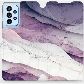 Pouzdro na mobilní telefon Flipové pouzdro Mobiwear - Samsung Galaxy A53 5G - VP31S Bílý a fialový mramor (Knížkové flip pouzdro, obal, kryt na mobil Samsung Galaxy A53 5G - VP31S Bílý a fialový mramor, materiál Umělá kůže + TPU - ochrana 360°, stojánek, silikonová vanička,)