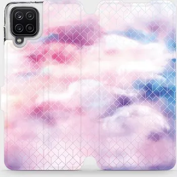 Pouzdro na mobilní telefon Flipové pouzdro Mobiwear - Samsung Galaxy A12 - MR02S Vodovkové obrazce (Knížkové flip pouzdro, obal, kryt na mobil Samsung Galaxy A12 - MR02S Vodovkové obrazce, materiál Umělá kůže + TPU - ochrana 360°, stojánek, silikonová vanička, magnetické zavírání)