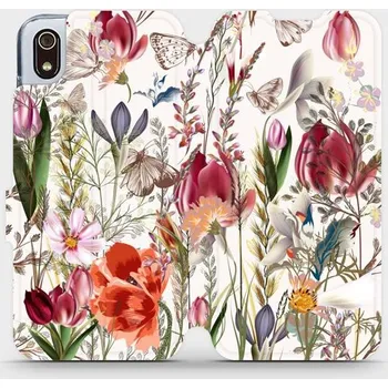 Pouzdro na mobilní telefon Flipové pouzdro Mobiwear - Xiaomi Redmi 7A - MP01S Rozkvetlá louka (Knížkové flip pouzdro, obal, kryt na mobil Xiaomi Redmi 7A - MP01S Rozkvetlá louka, materiál Umělá kůže + TPU - ochrana 360°, stojánek, silikonová vanička, magnetické zavírání)