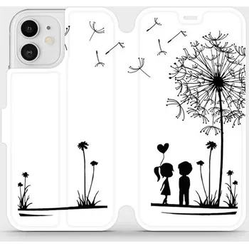 Pouzdro na mobilní telefon Flipové pouzdro Mobiwear - Apple iPhone 12 - MH16P Dvojice s pampeliškou (Knížkové flip pouzdro, obal, kryt na mobil Apple iPhone 12 - MH16P Dvojice s pampeliškou, materiál Umělá kůže + TPU - ochrana 360°, stojánek, silikonová vanička, magnetické zavírání