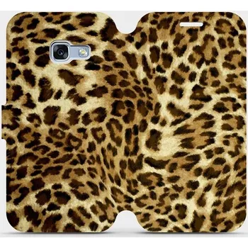 Pouzdro na mobilní telefon Flipové pouzdro Mobiwear - Samsung Galaxy A3 2017 - VA33P Leopardí vzor (Knížkové flip pouzdro, obal, kryt na mobil Samsung Galaxy A3 2017 - VA33P Leopardí vzor, materiál Umělá kůže + TPU - ochrana 360°, stojánek, silikonová vanička, magnetické zavírání)
